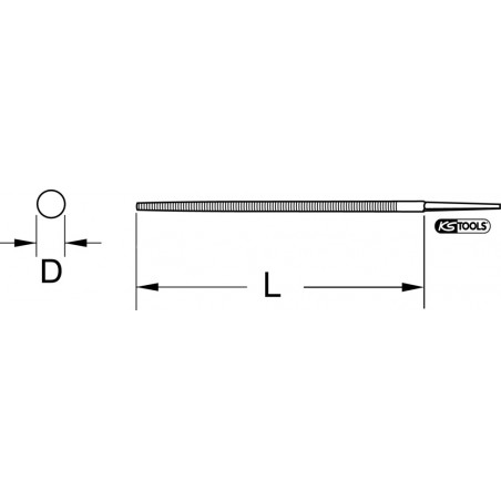 Râpe ronde bâtarde sans manche, L.250 mm KS Tools | 161.0726