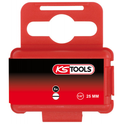 Boîte de 5 embouts de vissage Fente, L.25 mm - 1/4'' - 4,5 mm KS Tools | 911.2241