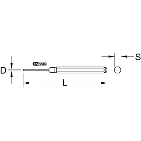 Chasses goupille bruni octogonale 10mm longueur 150mm KS Tools | 156.0210