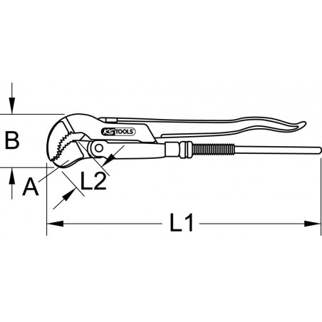 Clé Serre-Tube Suédoise KS Tools 113.3000 45°S 3 - Outil Professionnel Réglable Robuste