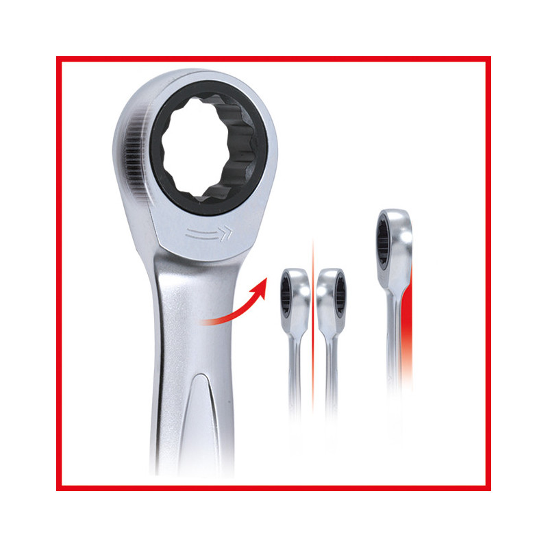 Clé polygonale à cliquet GEARplus®, 17x19 mm KS Tools | 503.4507