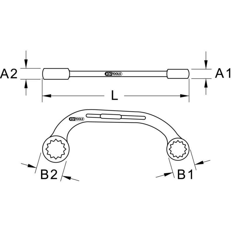 Clé polygonale demi-lune 19x22 mm KS Tools | 518.0859