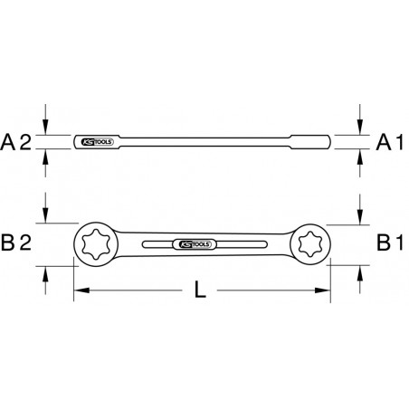 Clé polygonale droite TORX®, E10xE12 KS Tools | 911.0373