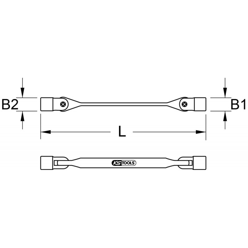 Clé à douilles articulée TORX®, E22xE24 KS Tools | 517.0335