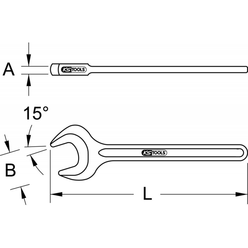 Clé à fourches simple brunie, 36 mm KS Tools | 517.0536