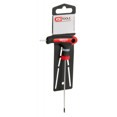Clé mâle 6 pans à tête sphérique à poignée en T sur support, 10 mm KS Tools | 151.8138-E