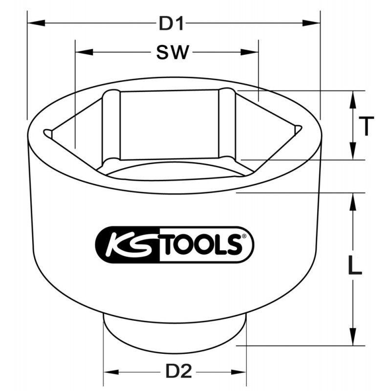 Douille à choc courte 1'' 100 mm KS Tools | 911.1088