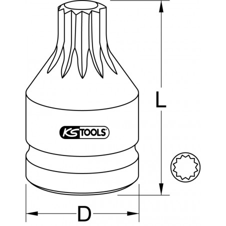 Douille à chocs XZN® 3/4'', M18 KS Tools | 515.0013