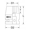 Douille à chocs 6 pans 3/4'', 22 mm KS Tools | 515.1322