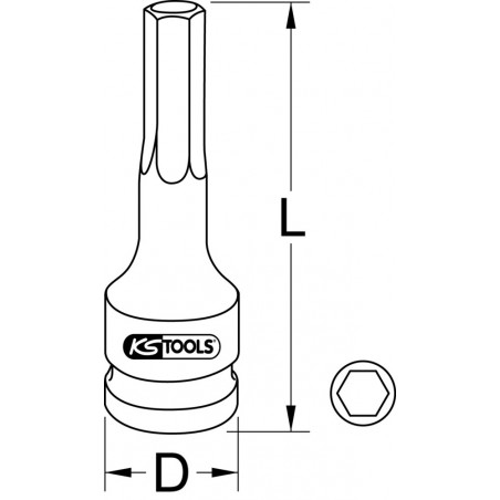 Douille longue à chocs TORX® 1/2'', T40 KS Tools | 911.0916
