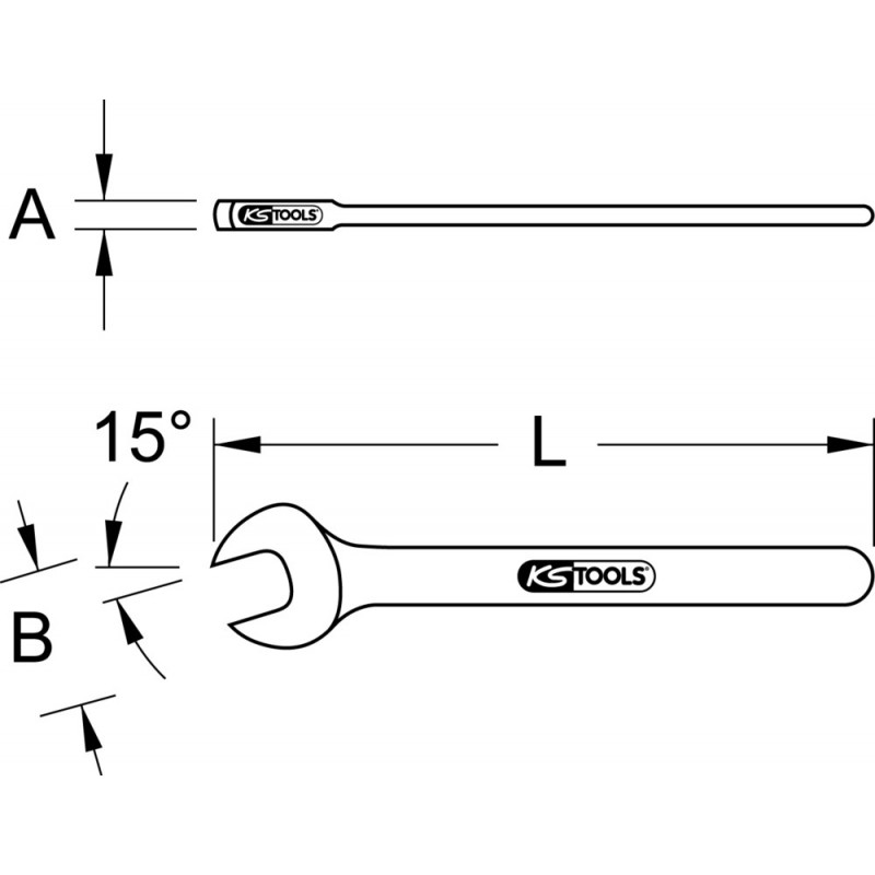 Clé à fourche plate isolée, Ø32 mm KS Tools | 117.1532