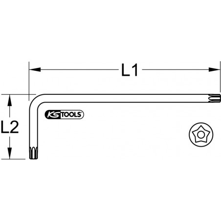 Clés mâles 5 pans percées extra longues T30 KS Tools | 151.2476