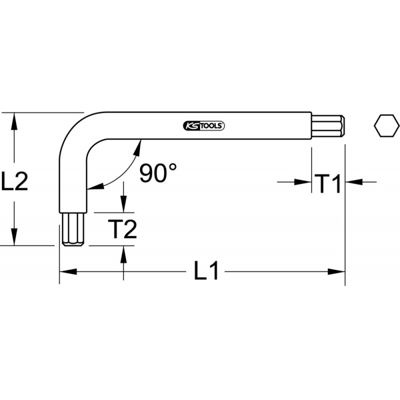 Clé mâle 6 pans TITANplus 1/8'' mm, L. 63mm KS Tools | 965.0505