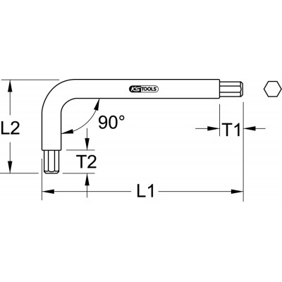 Clé mâle 6 pans TITANplus 7/16'' mm, L. 125mm KS Tools | 965.0513