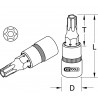 Douille tournevis ULTIMATE TORX percé 3/8", L.50 mm - T20" - KS Tools | 922.3942