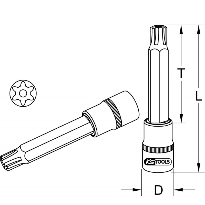 Douille tournevis ULTIMATE RIBE 1/2", L.110 mm - M6" - KS Tools | 922.1786