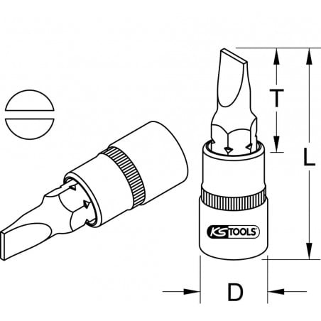 Douille tournevis ULTIMATE 3/8" Fente, L.50 mm - 5 mm" - KS Tools | 922.3876