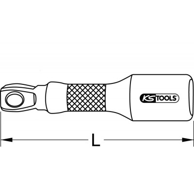 Rallonge Articulée KS Tools 1/2" 75 Mm – Ultimate, Verrouillage Bille, Angle 8°, Chrome Vanadium