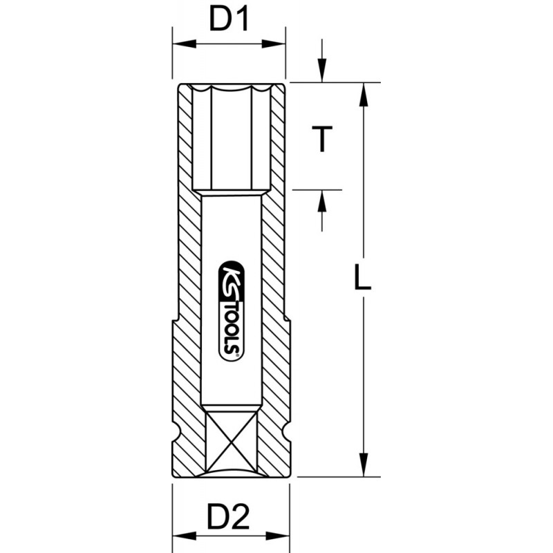 Douille 1/2" ORANGE 22MM - KS Tools | 515.1077