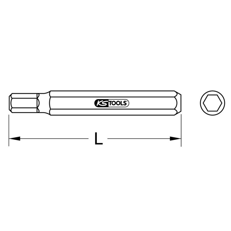 Embout de vissage 6 pans, L.75 mm - A 10 mm - 8 mm KS Tools | 975.1008