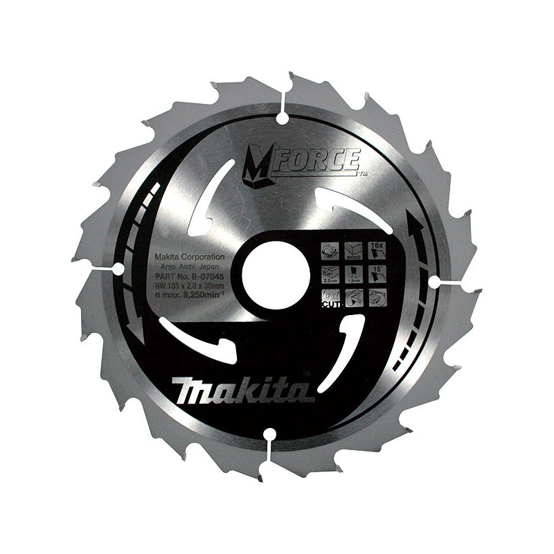 Makita B-07901 Lames carbures ''MForce'', pour bois, pour scies circulaires