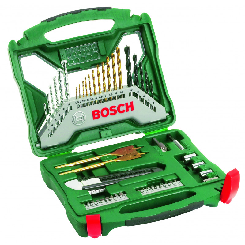 Bosch Bohrer-Set 50-teilig – Für Holz, Stahl Und Wand, Inkl. Holzbohrer, Metallbohrer Und Verlängerung