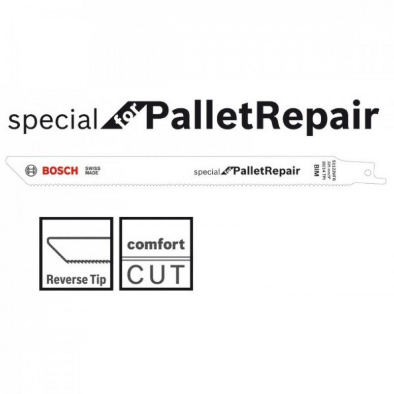 200 Lames de scie sabre pour bois/métal 225mm - S1122VFR pour palettes Bosch Professional | 2608658032-GR