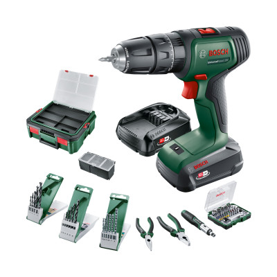 Perceuse-visseuse à percu. UniversalImpact18V 1x1,5Ah +1x 2,5Ah +46 Acc SBX Set - BOSCH | 0 603 9D4 108