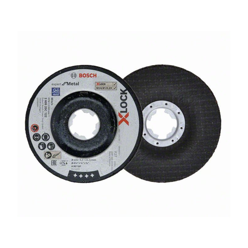 Disques abrasifs X-LOCK Expert for Metal à 30 T BF, 115 mm, 6,0 mm - BOSCH | 2 609 25C 122