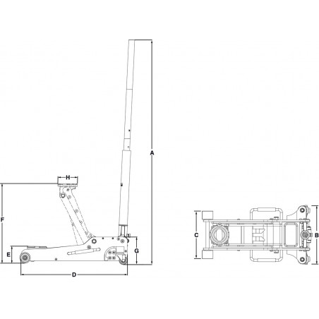 Cric aluminium 1,5 tonnes - Bahco | BH1A1500A