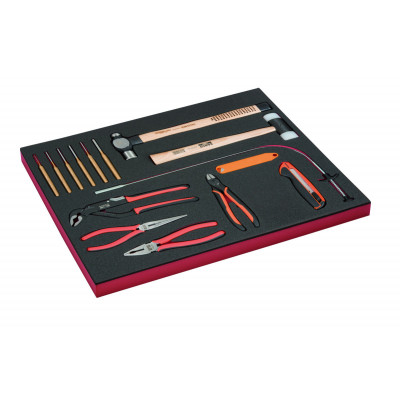 Module mousse Fit&Go 3/3, outils de frappe, de coupe et pinces - 14 Pcs - Bahco | FF1A185