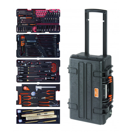 Caisse à outils métallique, kits d’outils multi-usages - 194 pcs - Bahco | 4750RCHDW01FF3