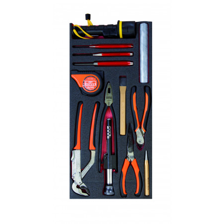 Jeu d’outils en pouces, module mousse pour caisses à outils 1483K & 1483KHD - 12 pcs - Bahco | FF3A16