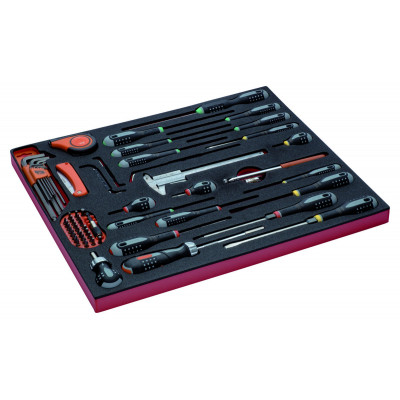 Kit d'outils de mesure et tournevis, module mousse 3/3 Fit&Go - 66 pcs - Bahco | FF1A10