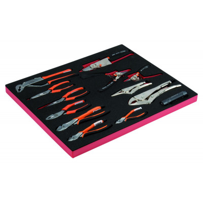 Jeu de pinces, module mousse 3/3 Fit&Go - 16 pièces - Bahco | FF1A11