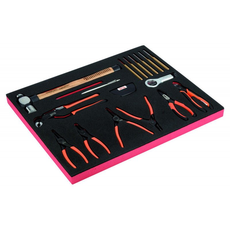 Kit d'outils de frappe et pinces, module mousse 3/3 Fit&Go - 18 pcs - Bahco | FF1A114