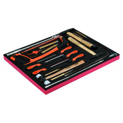 Jeu d'outils de frappe et limes, module mousse 3/3 Fit&Go - 19 pcs - Bahco | FF1A12