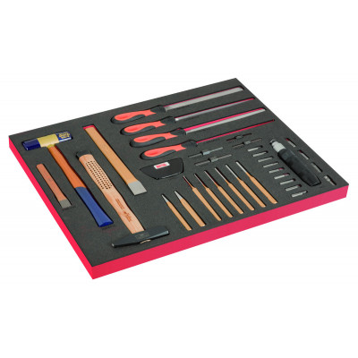 Module mousse Fit&Go 3/3 marquage laser, outils de frappe & limes - 40 Pcs - Bahco | FF1A204LM