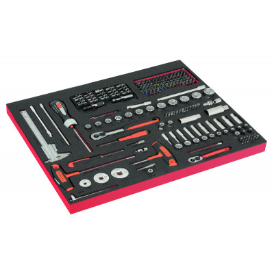 Module Fit&Go 3/3 marquage laser, douilles 1/4" & 3/8", tournevis , pied à coulisse - 192 Pcs - Bahco | FF1A207LM