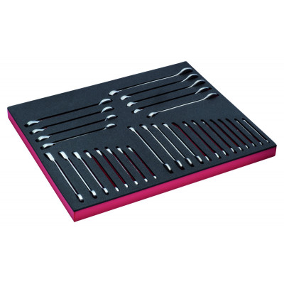 Jeu de clés mixtes et clés à cliquet standard, module mousse 3/3 Fit&Go - 30 pcs - Bahco | FF1A3004