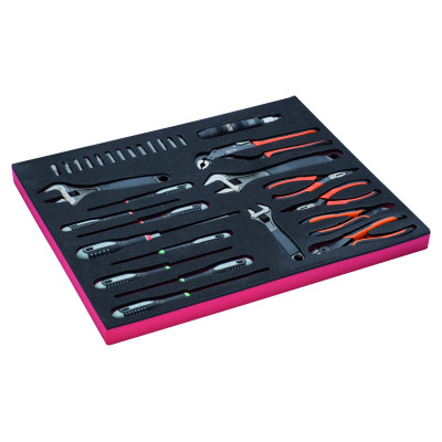 Jeu de tournevis/clés/pinces, module mousse 3/3 Fit&Go - 28 pcs - Bahco | FF1A67