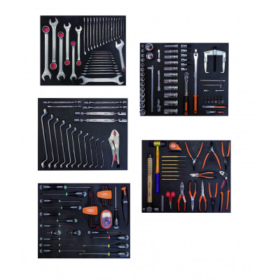 Module de 5 mousses pour maintenance automobile - 196 pcs - Bahco | FF1ASET-AUTO1