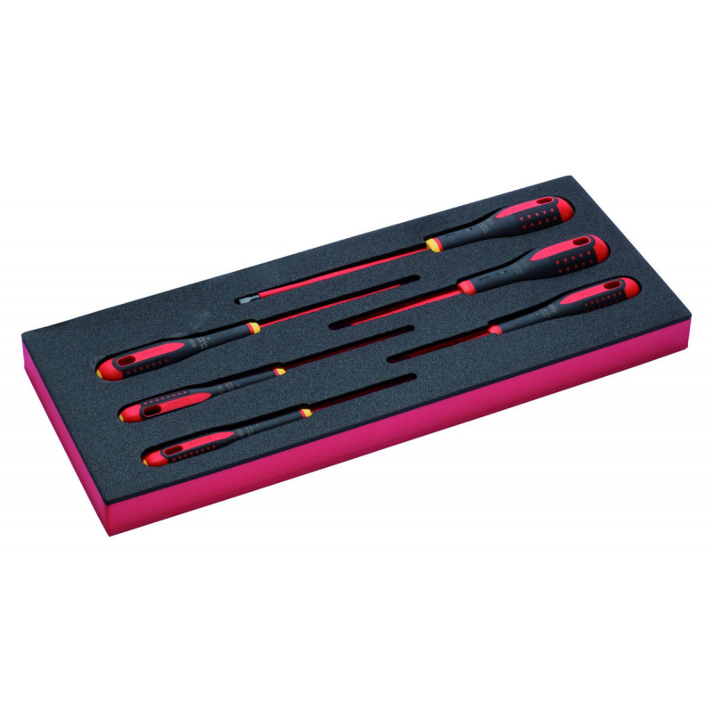 Jeu de tournevis isolés pour vis à fente/Phi/Pozi, module mousse 1/3 Fit&Go - 6 pcs - Bahco | FF1E1010