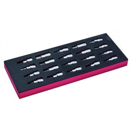 Jeu de douilles tournevis 1/2", module mousse 1/3 Fit&Go - 20 pcs - Bahco | FF1E2209