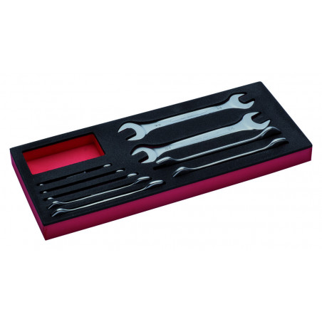 Jeu de clés et de clés à fourche doubles, module mousse 1/3 Fit&Go - 8 pcs - Bahco | FF1E3001