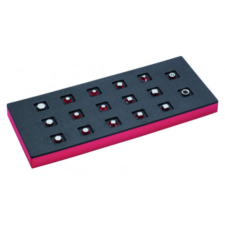 Jeu de douilles mixtes pour vidange, module mousse 1/3 Fit&Go - 17 pcs - Bahco | FF1E5009