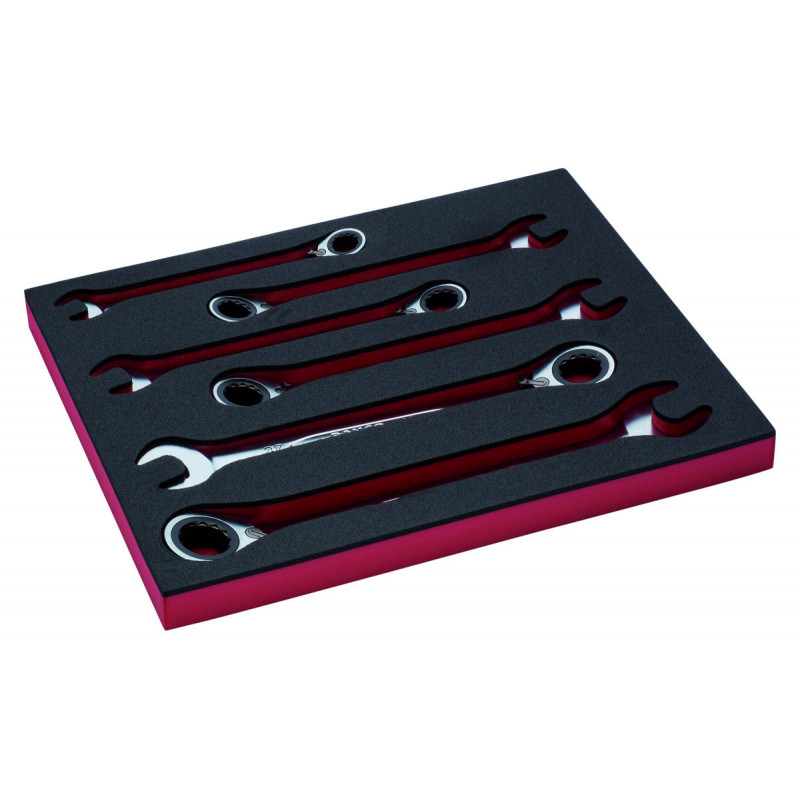Jeu de clés mixtes à cliquet, module mousse 2/3 Fit&Go - 17 pcs - Bahco | FF1F3006