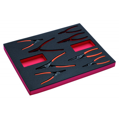 Jeu de pinces à circlips, module mousse 2/3 Fit&Go - 8 pcs - Bahco | FF1F4004