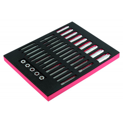 Jeu de douilles et embouts amortisseurs de chocs, module mousse 2/3 Fit&Go - 39 pcs - Bahco | FF1F5013