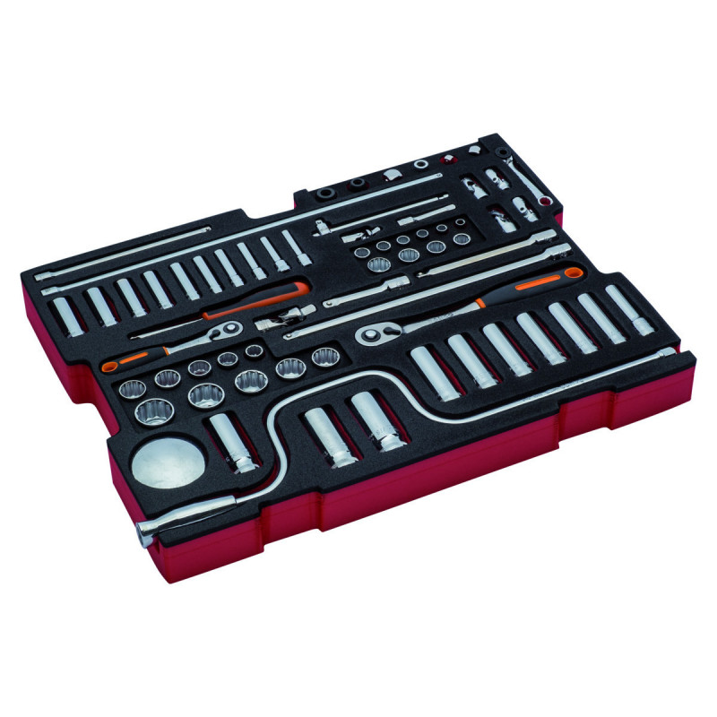 Jeu de douilles, module mousse pour 4750RCHD01 Caisse rigide à usage intensif - 64 pcs - Bahco | FF2A07